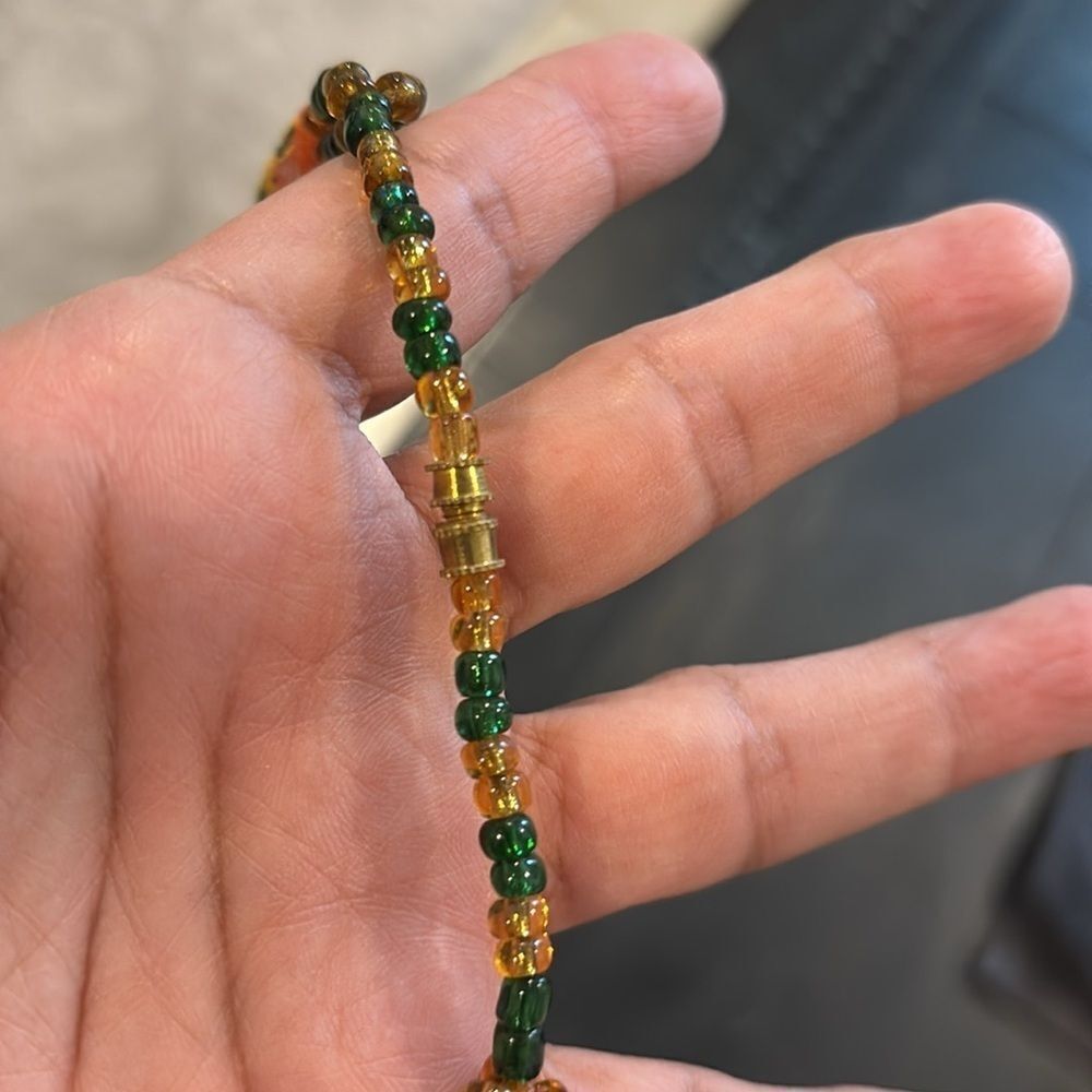 Vintage African Jamaica Glass Rastafarian Screw Closure Necklace - Picture 3 of 10